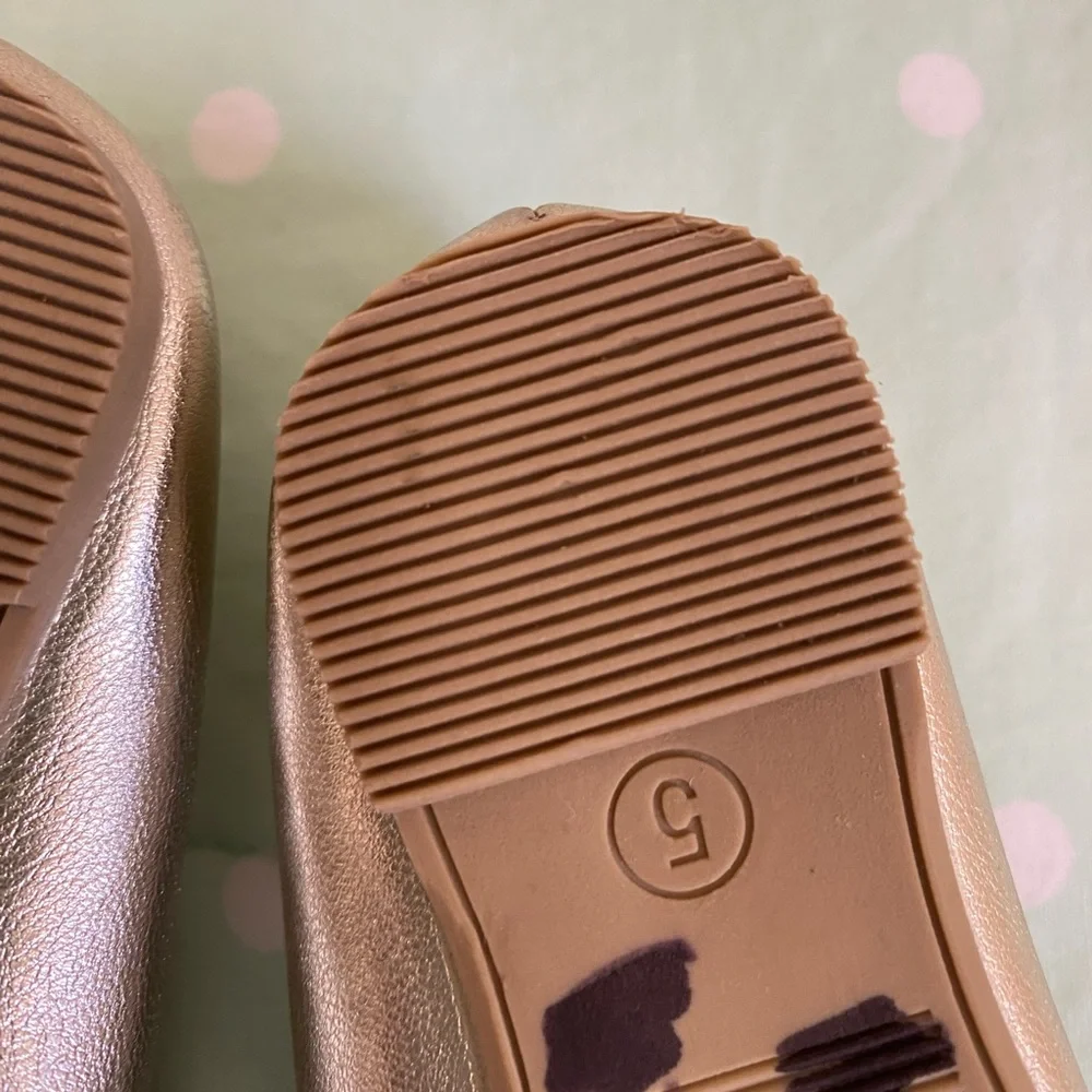 Toddler Baby Cat & Jack Girls Gold Bun Dress Shoes Size 5